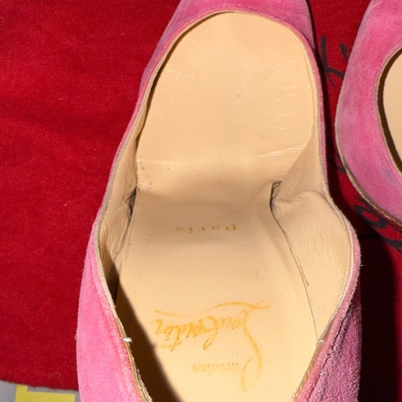 Christian Louboutin Pink Heels with Iconic Red Soles - Picture 15 of 16